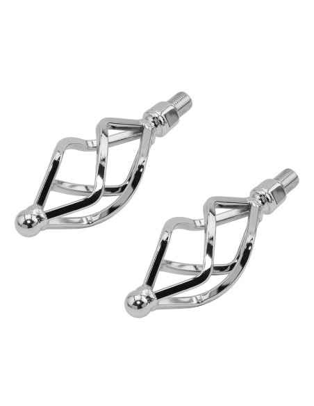 Lowrider Twisted Pedals W/Cage Oval O-580 1/2 Inch Chrome.